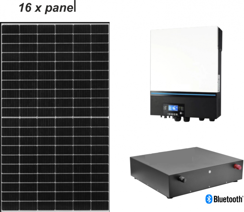 FVE 6,08kWp - měnič 11kW - Sada: Bez montážní konstrukce
