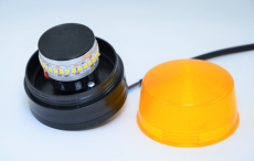 Výstražný maják LED oranžový s prerušovačom 12V DC