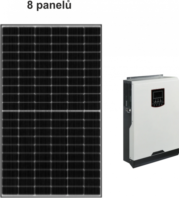 FVE 3,04kWp - měnič 3,5kW - Sada: Bez montážní konstrukce