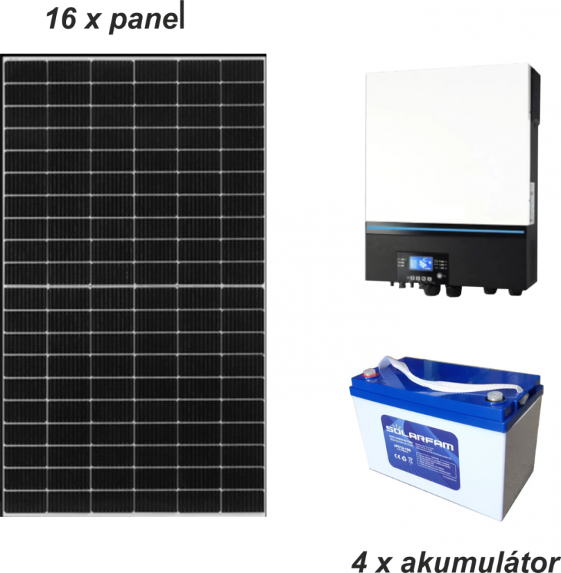 FVE 6,08kWp - měnič 11kW - Sada: Bez montážní konstrukce