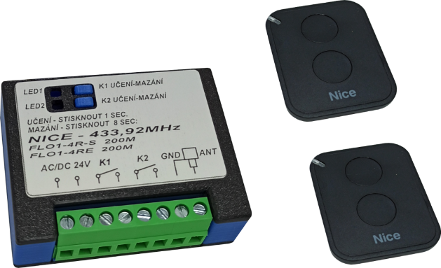Sada prijímač RX2k NICE + 2x ovládač FLO2RE