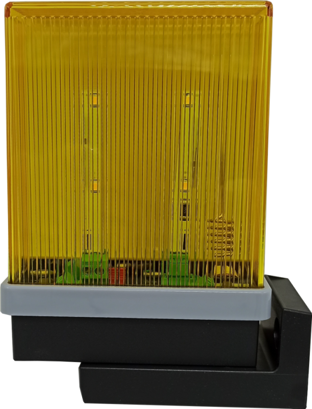 Maják výstražný žlutý LED s anténou 12 - 230V