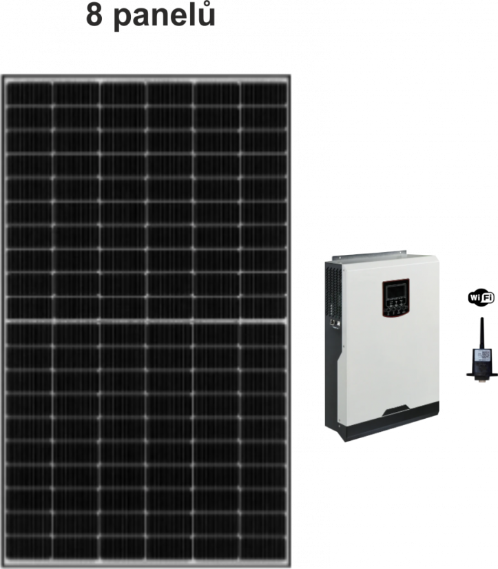 FVE 3,04kWp - měnič 3,5kW - Sada: Bez montážní konstrukce