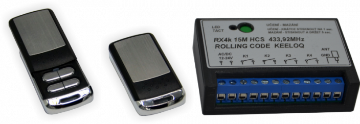 Sada 2x ovládač TX4kV + prijímač RX4k Rolling code