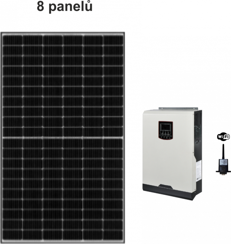 FVE 3,04kWp - měnič 5,5kW - Sada: Včetně montážní konstrukce - tašky nebo plech