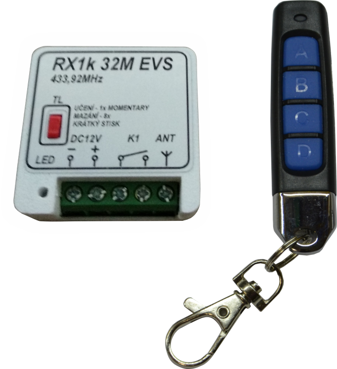Sada 1x dálkový ovladač + přijímač RX1k EVS
