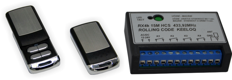 Sada 2x ovládač TX4kV + prijímač RX4k Rolling code