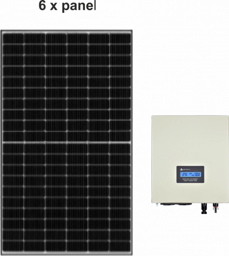 AZO-3000-PR0 / 2,28kWp - 6 panelů - Sada: Včetně montážní konstrukce - tašky nebo plech